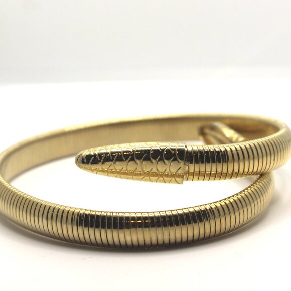 Vintage Gold Tone Snake Bracelet Omega Link - Picture 4 of 5